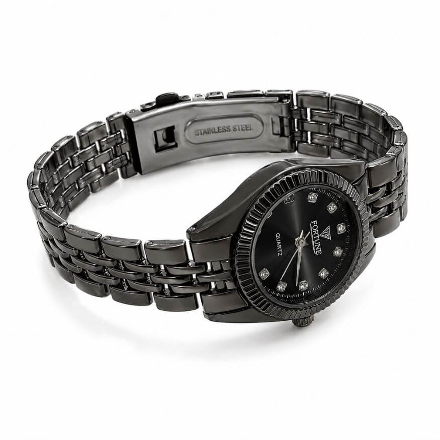 Gunmetal Black Couple Watch Set